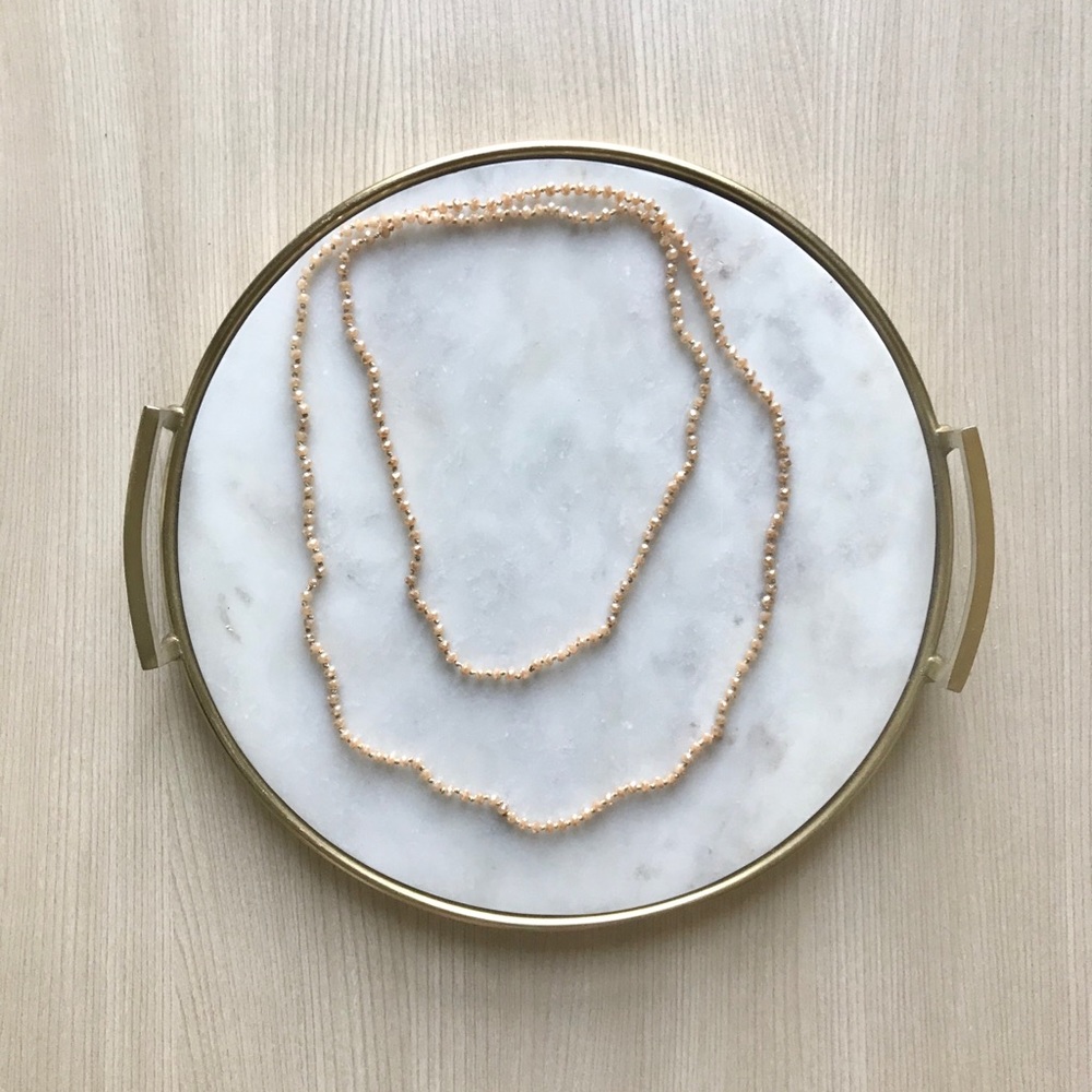 Crystal Bead Sparkly Long Necklace